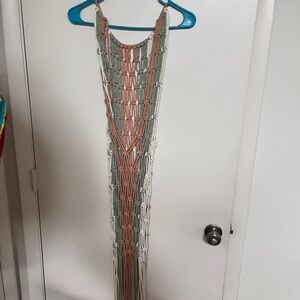 NWOT Handmade Crochet Net Layering Dress ONE SIZE